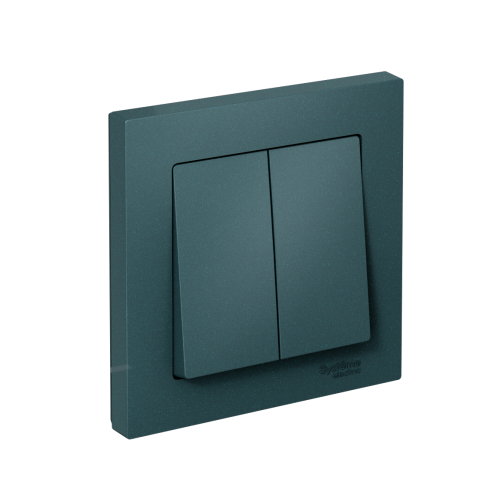 ATLASDESIGN 2-клавишный ВЫКЛЮЧАТЕЛЬ, сх.5, 10АХ, в сборе, ИЗУМРУД