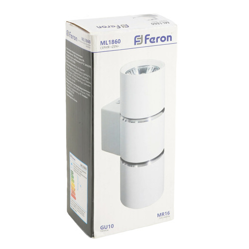 Светильник настенный Feron ML1860 ZEN MR16 35W, 230V, 2*GU10, белый, хром IP20 Светильник настенный Feron ML1860 ZEN MR16 35W, 230V, 2*GU10, белый, хром IP20