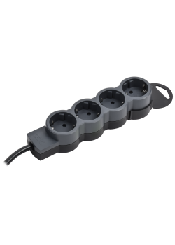 STANDARD Удлинитель У04 4 места 2P+PE 5м 3х1,5мм2 16А черный IEK