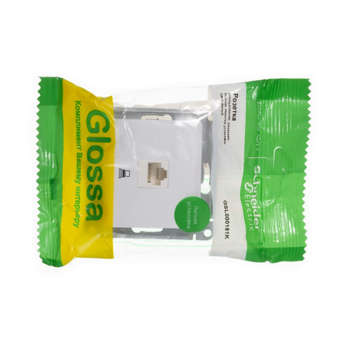 GLOSSA РОЗЕТКА компьютерная RJ45 кат. 5e, механизм, БЕЛЫЙ GLOSSA РОЗЕТКА компьютерная RJ45 кат. 5e, механизм, БЕЛЫЙ
