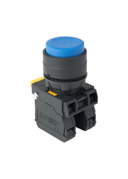 Кнопка выпирающая SB-35 с фиксацией 1NO+1NC синяя IP65