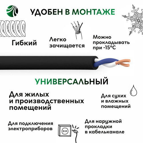 Кабель силовой ВВГнг/ Кабель силовой ВВГнг-LS 2х2.5(А) ТРТС