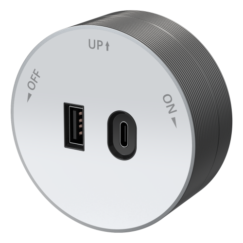 MULTITRACK Розетка 2хUSB (тип А+С) 18 Вт,  5 В/3 А БЕЛЫЙ