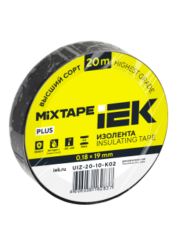 MIXTAPE PLUS Изолента 0,18х19мм черная 20м IEK