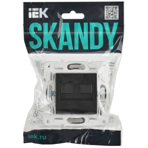 SKANDY Розетка компьютерная двойная RJ45 кат.6 SK-K04Bl черный IEK