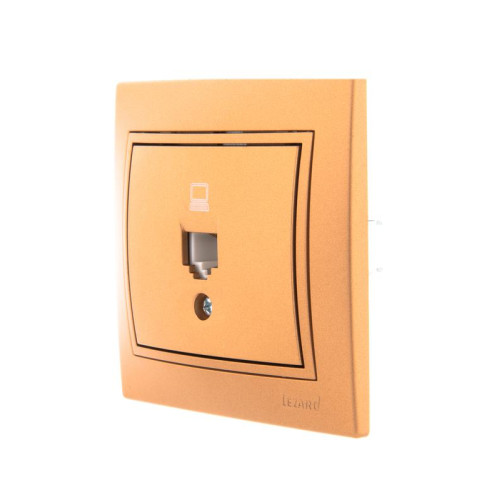 Розетка компьютерная 1-м СП Mira RJ45 зол. метал. LEZARD 701-1313-139 Розетка компьютерная 1-м СП Mira RJ45 зол. метал. LEZARD 701-1313-139