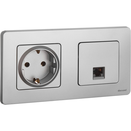 INSPIRIA Розетка компьютерная RJ45 категория 5Е UTP алюминий
