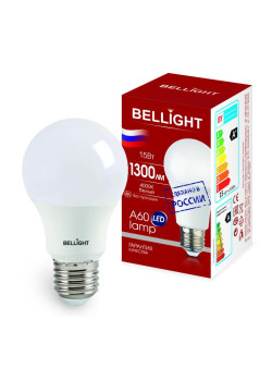 Лампа светодиодная LED A60 220В 15Вт E27 1300лм 4000К BELLIGHT 83830729