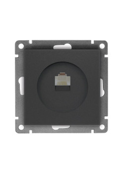 Розетка компьютерная 1-м СП Афина RJ45 кат.5E механизм графит Universal A0051-Gr