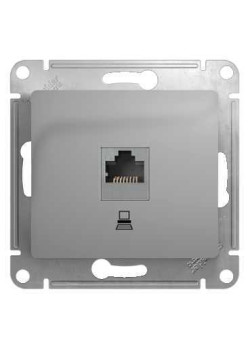 GLOSSA РОЗЕТКА компьютерная RJ45 кат. 5e, механизм, АЛЮМИНИЙ
