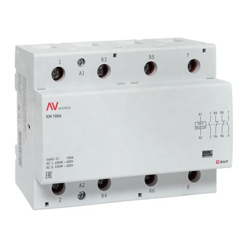 Контактор модульный КМ 100А 2NO+2NC 230В АС (6 мод.) AVERES EKF