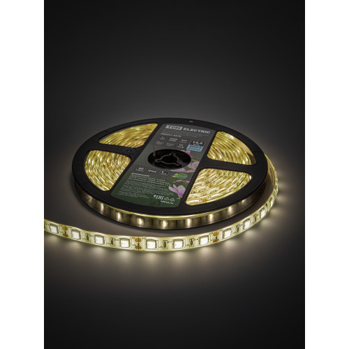 Лента светодиодная SMD5050-60 LED/м-IP65-12 В-14,4 Вт/м-4000 К (5 м) блистер TDM Лента светодиодная SMD5050-60 LED/м-IP65-12 В-14,4 Вт/м-4000 К (5 м) блистер TDM