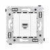 Компьютерная розетка RJ-45 без шторки в стену, кат.6 одинарная, Avanti, белое облако