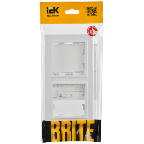 BRITE Рамка 2-местная РУ-2-БрАБ арктический белый IEK