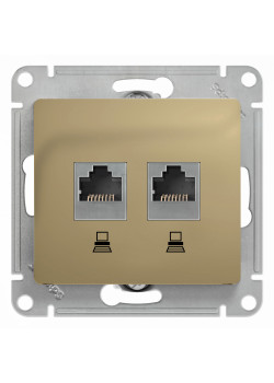 GLOSSA РОЗЕТКА двойная компьютерная RJ45+RJ45 кат. 5e, механизм, ТИТАН