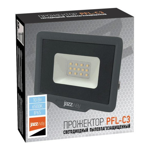 Прожектор светодиодный PFL-C3 10Вт 6500К IP65 закален. прозр. стекло JazzWay 5023529A Прожектор светодиодный PFL-C3 10Вт 6500К IP65 закален. прозр. стекло JazzWay 5023529A