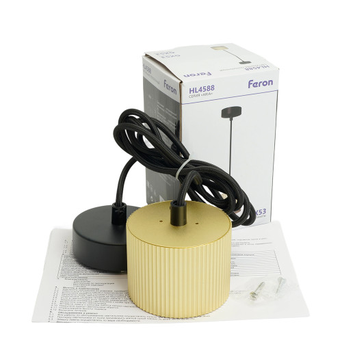 Светильник потолочный Feron Barrel HL4588 ARIA levitation 12W, 230V, GX53, золото + черный, на подвесе 1,7 м Светильник потолочный Feron Barrel HL4588 ARIA levitation 12W, 230V, GX53, золото + черный, на подвесе 1,7 м