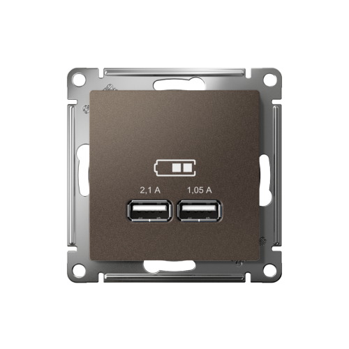 ATLASDESIGN USB РОЗЕТКА A+A, 5В/2,1А, 2х5В/1,05А, механизм, МОККО ATLASDESIGN USB РОЗЕТКА A+A, 5В/2,1А, 2х5В/1,05А, механизм, МОККО