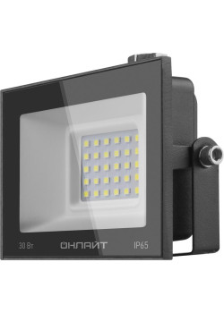 Прожектор светодиодный 71 657 OFL-30-4K-BL-IP65-LED 30Вт 4000К IP65 2400лм черн. ОНЛАЙТ 71657