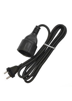 Удлинитель-шнур 1х2м без заземл. 10А IP20 ПВС 2х1 черн. DOMTOK 2338