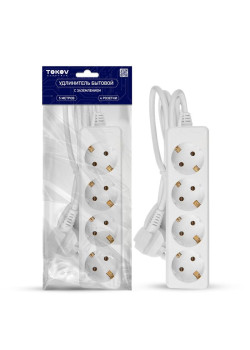 Удлинитель 4х5м с заземл. 16А 3х1 TOKOV ELECTRIC TKE-C01-BU4-5-1-Z