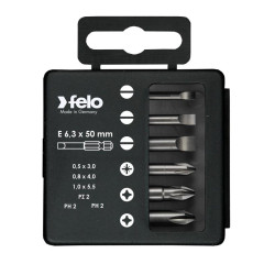 Набор бит SL/PZ/PH Industrial 50мм в кейсе 6 бит FELO 03092516