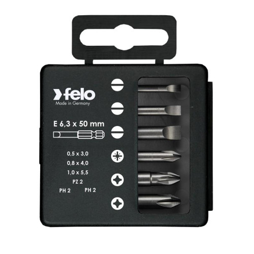 Набор бит SL/PZ/PH Industrial 50мм в кейсе 6 бит FELO 03092516