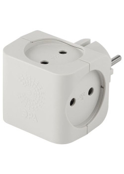 Разветвитель 4-м без заземл. 16А IP20 SP-4-W бел. Эра Б0005103