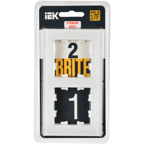 BRITE Рамка 2-местная РУ-2-2-Бр стекло белый матовый IEK BRITE Рамка 2-местная РУ-2-2-Бр стекло белый матовый IEK
