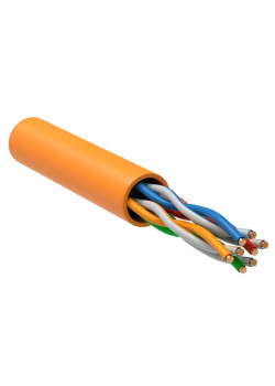Кабель витая пара U/UTP кат.5E 4х2х24AWG solid LSZH нг(А)-HF оранж. (305м) (м) ITK LC1-C5E04-127