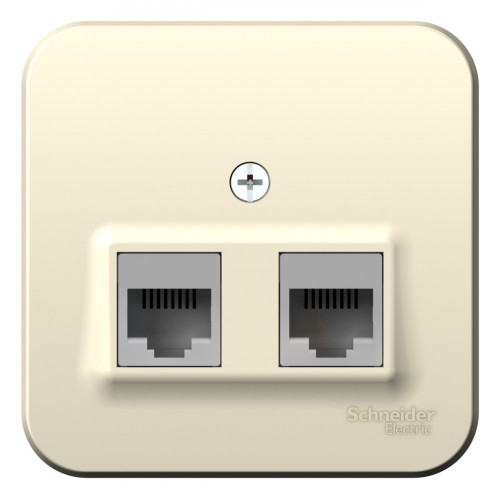 BLANCA О/У РОЗЕТКА двойная компьютерная RJ45, кат.5E, ИЗОЛ.ПЛ., МОЛОЧНЫЙ BLANCA О/У РОЗЕТКА двойная компьютерная RJ45, кат.5E, ИЗОЛ.ПЛ., МОЛОЧНЫЙ