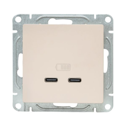 Механизм роз., USB-C - 2шт, крем., Эпика EKF