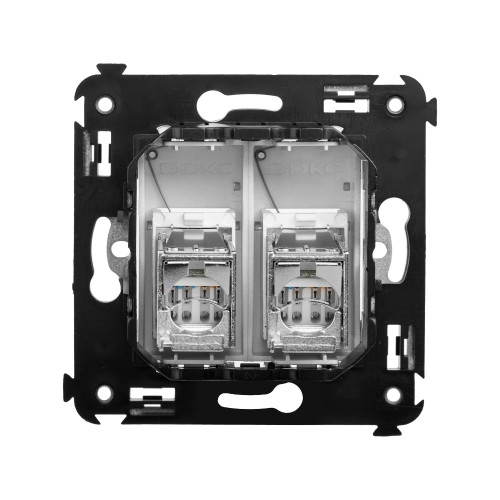Компьютерная розетка RJ-45 в стену, кат.6 двойная экранированная, Avanti, закаленная сталь Компьютерная розетка RJ-45 в стену, кат.6 двойная экранированная, Avanti, закаленная сталь