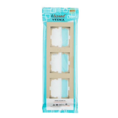 Рамка 3-м VESNA горизонт. без вставки зол. LEZARD 742-3600-148 Рамка 3-м VESNA горизонт. без вставки зол. LEZARD 742-3600-148
