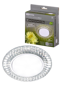 Светильник встраиваемый СВ 03-12 GX53 230В LED подсветка 5 Вт зеркальный/хром TDM