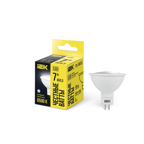 Лампа светодиодная MR16 софит 7Вт 230В 6500К GU5.3 IEK