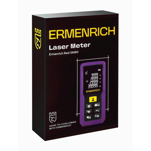 Рулетка лазерная Reel PRO GM60 фиолет. Ermenrich 84645