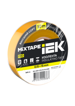 MIXTAPE PRO Изолента 0,15х15мм желтая 10м IEK