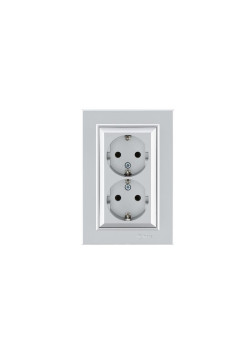 Розетка 2-я с/з СП Karea 16А IP20 серебр. Makel 56065082