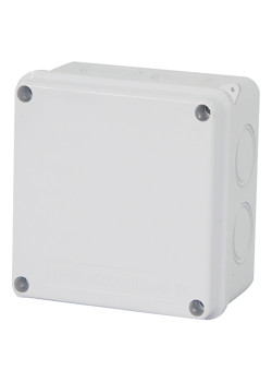Коробка разветвительная STEKKER EBX31-02-65, 100*100*70 мм, 7 выбивных отверстий, IP65, светло-серая