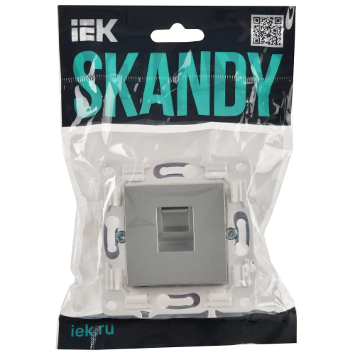 SKANDY Розетка компьютерная RJ45 кат.6 SK-K02S серебряный IEK SKANDY Розетка компьютерная RJ45 кат.6 SK-K02S серебряный IEK