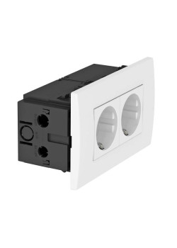 Блок розеточный 2-м AR45 2хModul45 SDE-RW D0RW2 16А 84х140х59мм укомплектован. бел. OBO 6119407