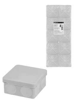 Коробка расп., двухкомп. для прямого монтажа ОП 80х80х40 мм, IP66, 8 вх., HF, серая, (10 шт) TDM