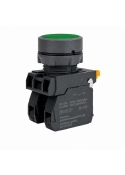 Кнопка SB-21 плоская без фиксации 1NO зеленая IP65