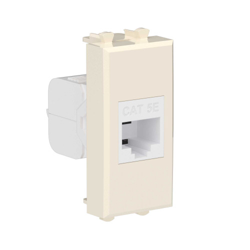 Компьютерная розетка RJ-45 без шторки модульная, кат.5е, Avanti, ванильная дымка, 1 модуль Компьютерная розетка RJ-45 без шторки модульная, кат.5е, Avanti, ванильная дымка, 1 модуль
