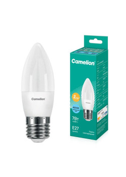 Лампа светодиодная LED7-C35/845/E27 7Вт свеча 4500К бел. E27 560лм 220В Camelion 12078
