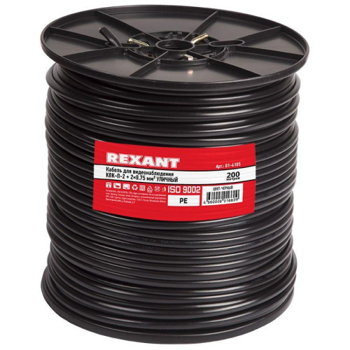 Кабель КВК-П-2+2х0.75 200м Ч (м) REXANT 01-4105 Кабель КВК-П-2+2х0.75 200м Ч (м) REXANT 01-4105