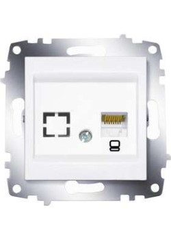 Розетка компьютерная 1-м Cosmo RJ45 кат.6 + гнездо механизм бел. ABB 619-010200-247