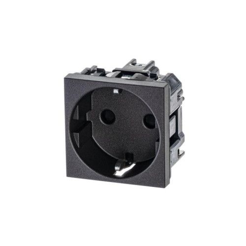 Розетка 1-м СП 2мод. Zenit 16А IP21 250В с заземл. Schuko защ. шторки механизм антрацит ABB 2CLA228800N1801