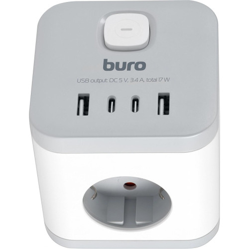 Сетевой разветвитель Buro BU-PW3UC-W (3 розетки) белый (пакет ПЭ)